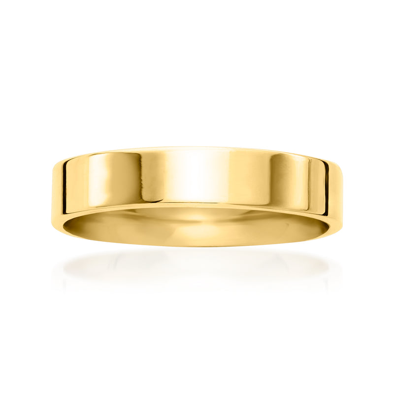 Gold vermeil medium-band ring with polished, smooth round profile