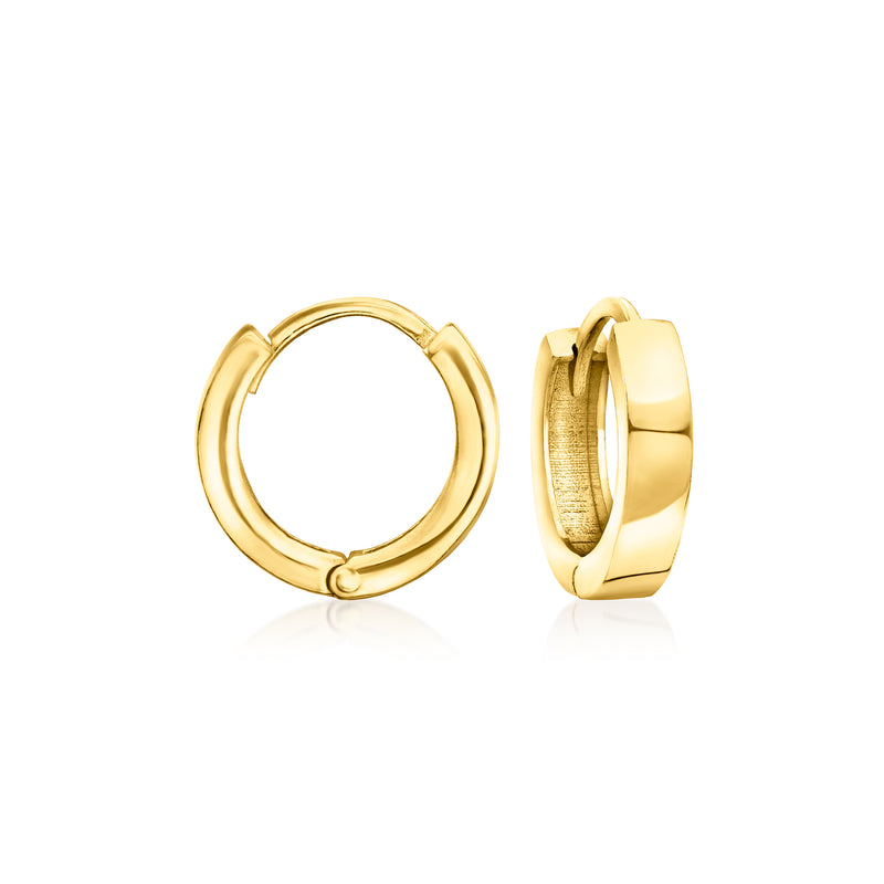 18kt gold vermeil hoop earrings, hinged round hoops with clasp detail
