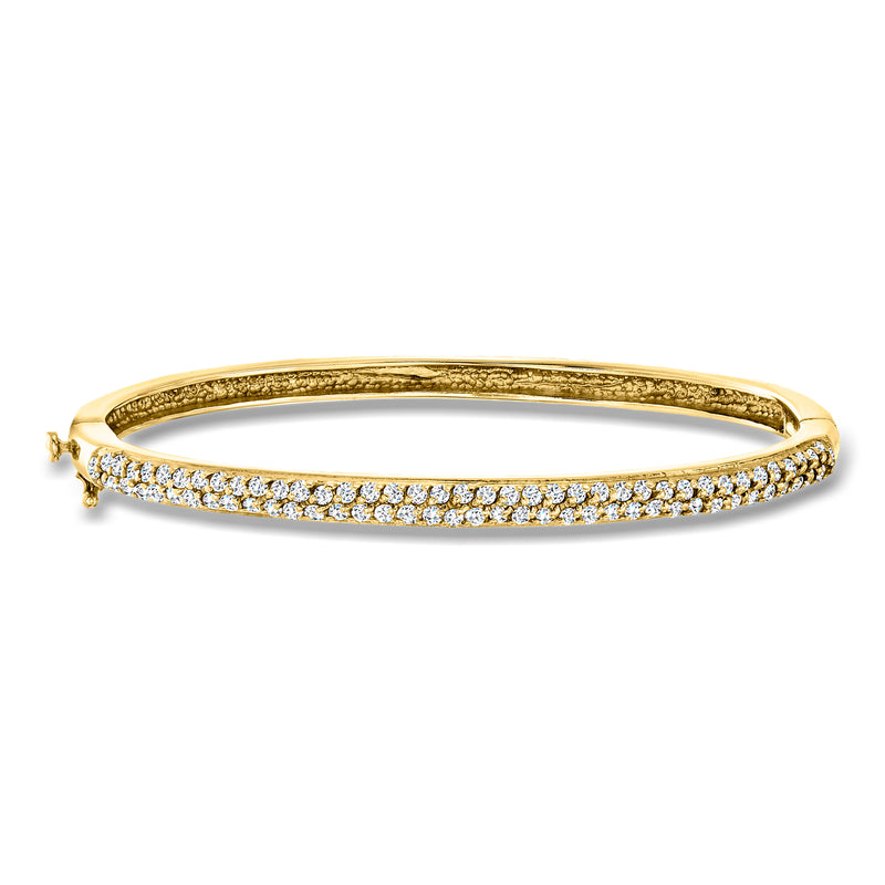 Vintage diamond bangle bracelet in 14kt yellow gold