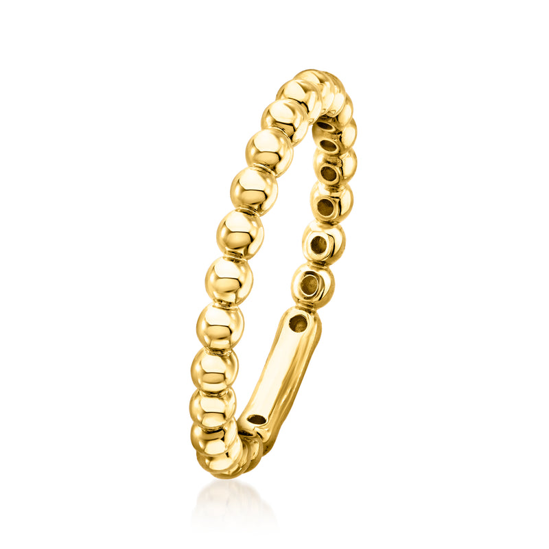 18kt gold vermeil bead eternity band with circular bead links and oval open center