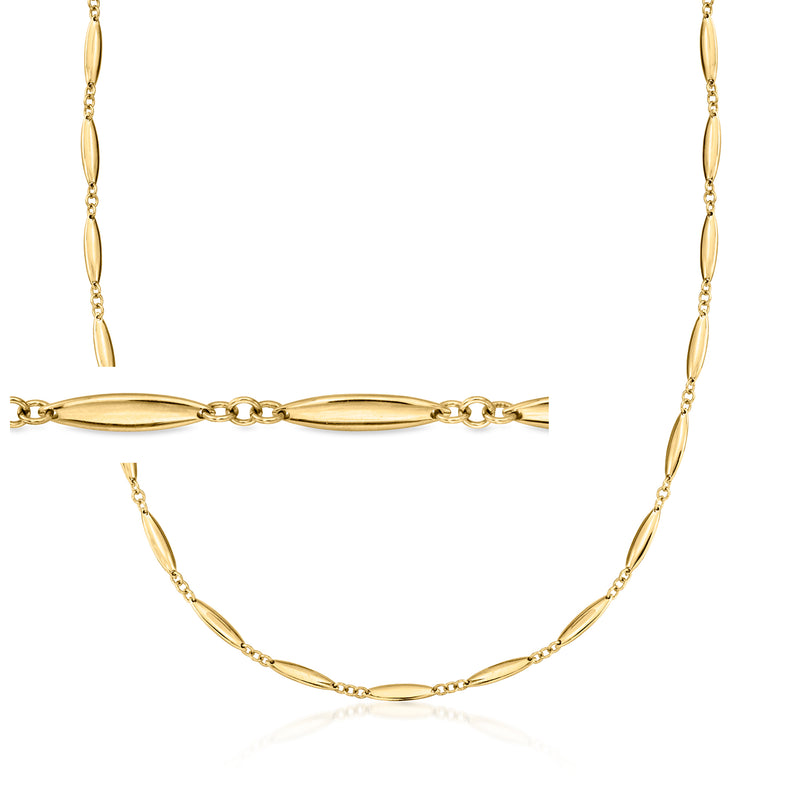 Gold vermeil marquise-link necklace with oval marquise stations on a fine chain