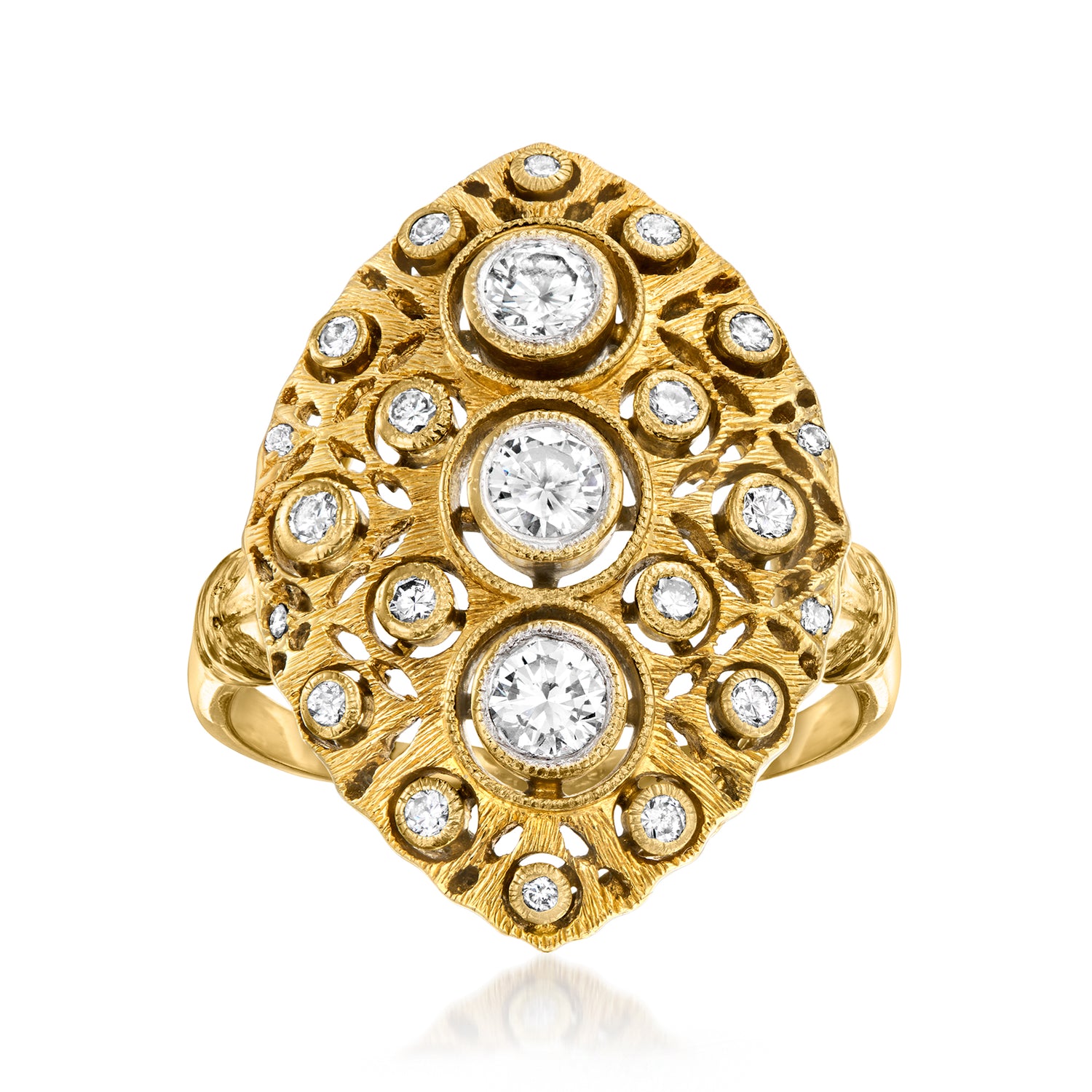C. 1990 Vintage .60 ct. t.w. Diamond Ring in 18kt Yellow Gold