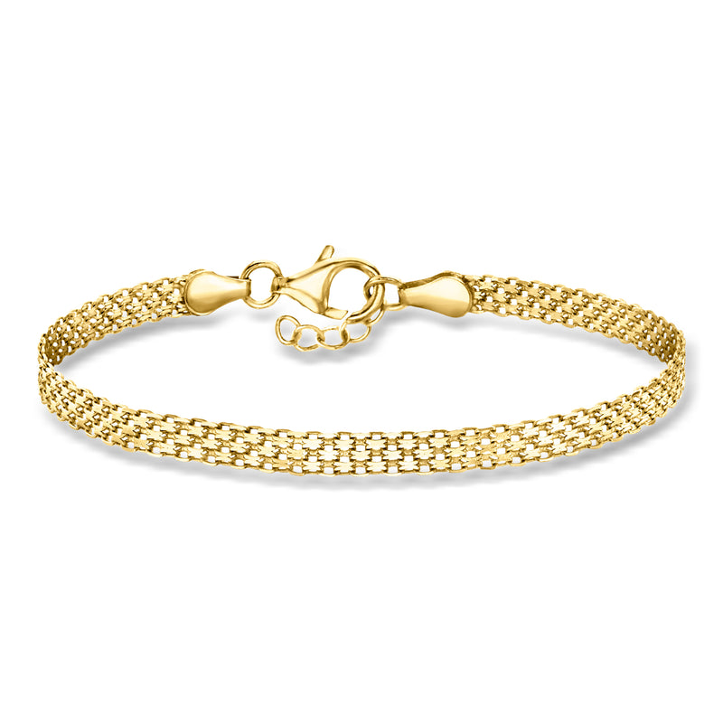 Gold over sterling bismark-link bracelet with lobster clasp