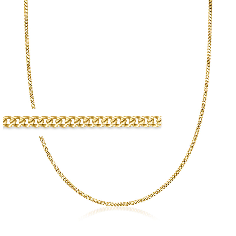 Italian 18kt gold vermeil curb-link necklace, flat chain links