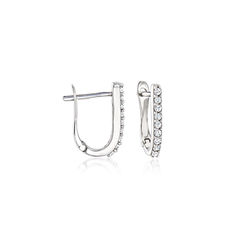 Sterling silver hoop earrings with pavé crystal drops