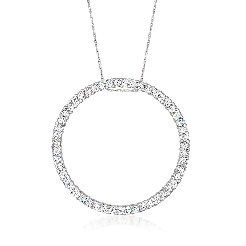 C. 2000 vintage diamond eternity circle necklace in white gold