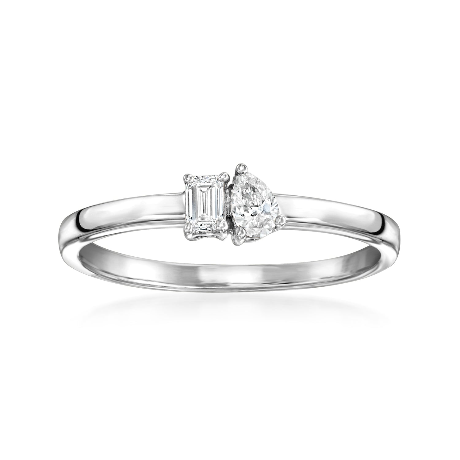 .20 ct. t.w. Lab Grown Diamond Toi et Moi Ring in 14kt White Gold