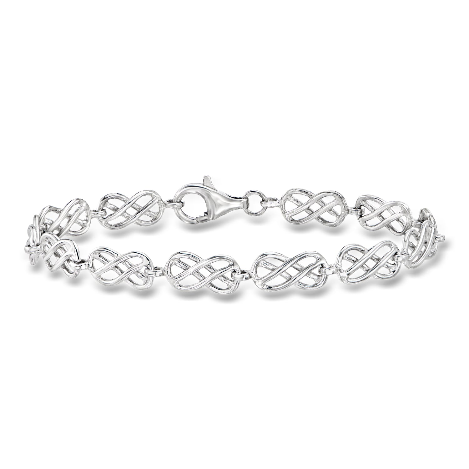 Sterling Silver Celtic Knot and Infinity Station Bracelet