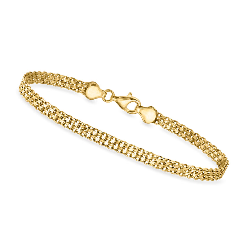 10k yellow gold bismark-link bracelet with toggle clasp