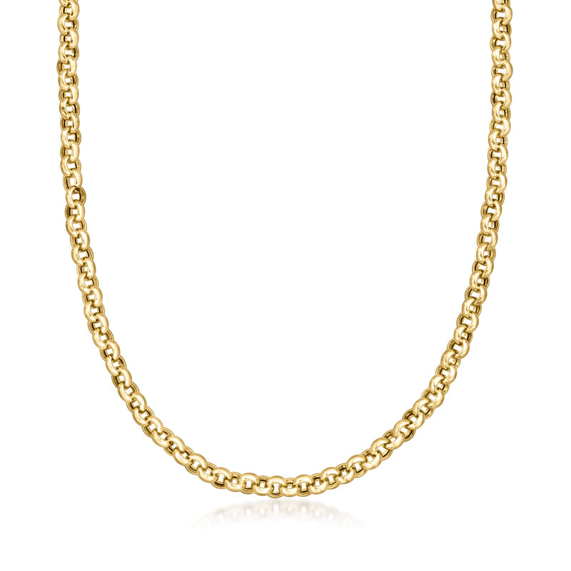 14kt yellow gold rolo-link necklace with round chain links