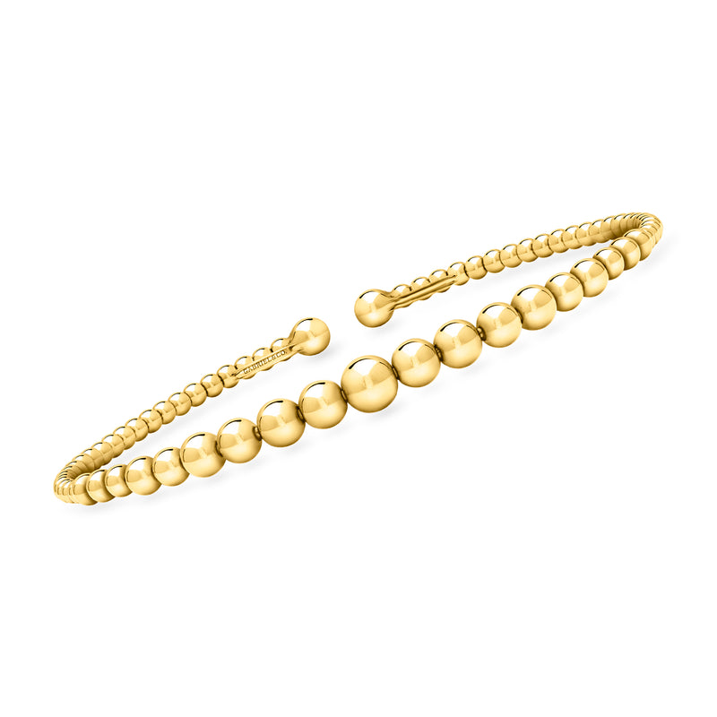 Gabriel & Co. 14kt yellow gold bead cuff bracelet with rounded bead links