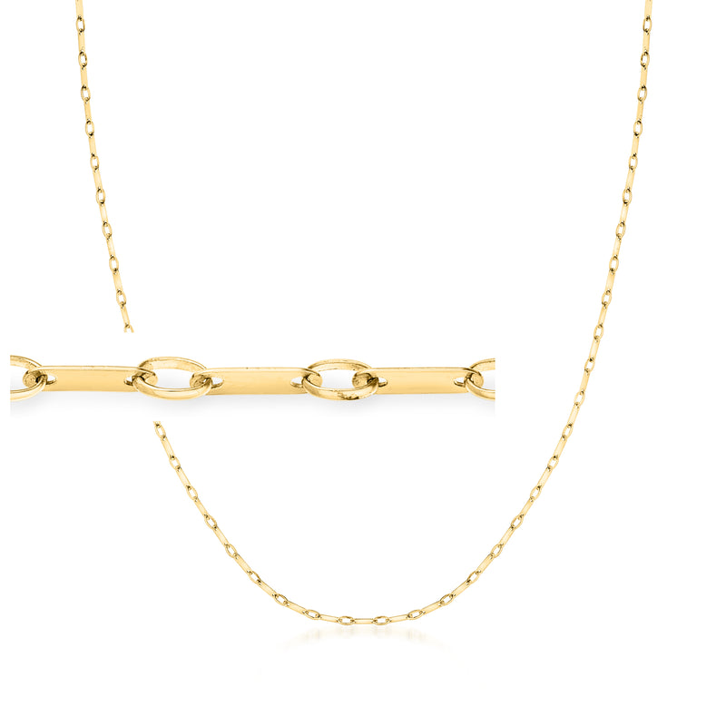 14kt yellow gold flat-link necklace with oval chain links