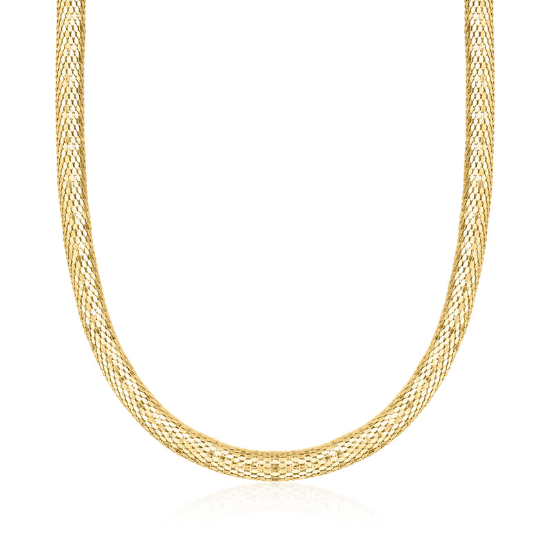 14kt yellow gold popcorn-style necklace chain with fine textured links