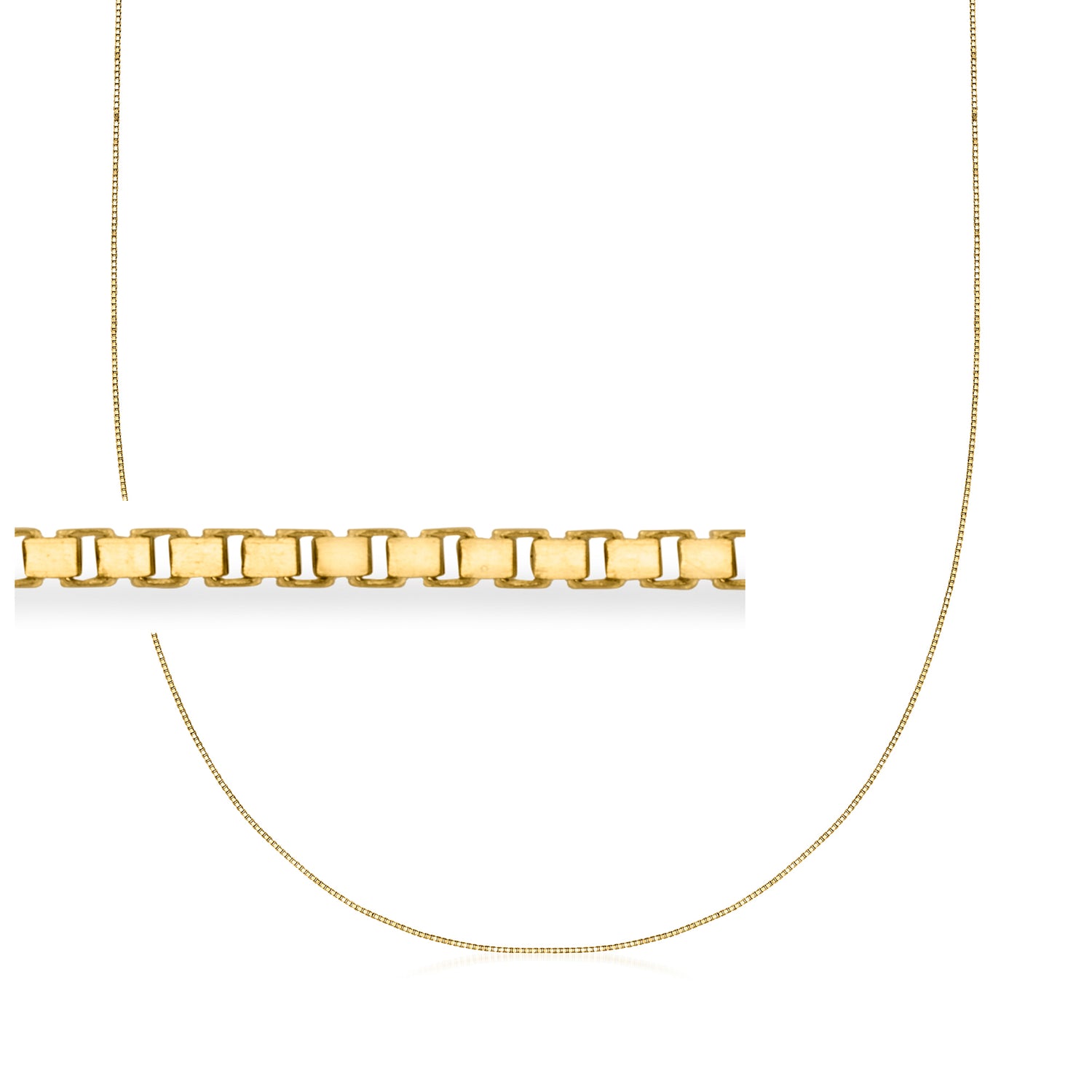 .7mm 10kt Yellow Gold Adjustable Box-Chain Necklace