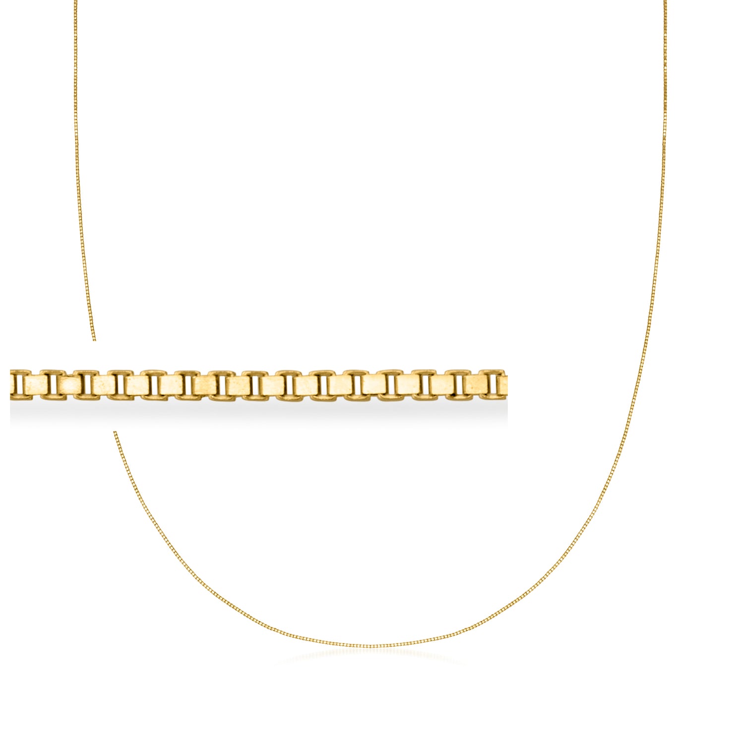 .6mm 10kt Yellow Gold Box-Chain Necklace