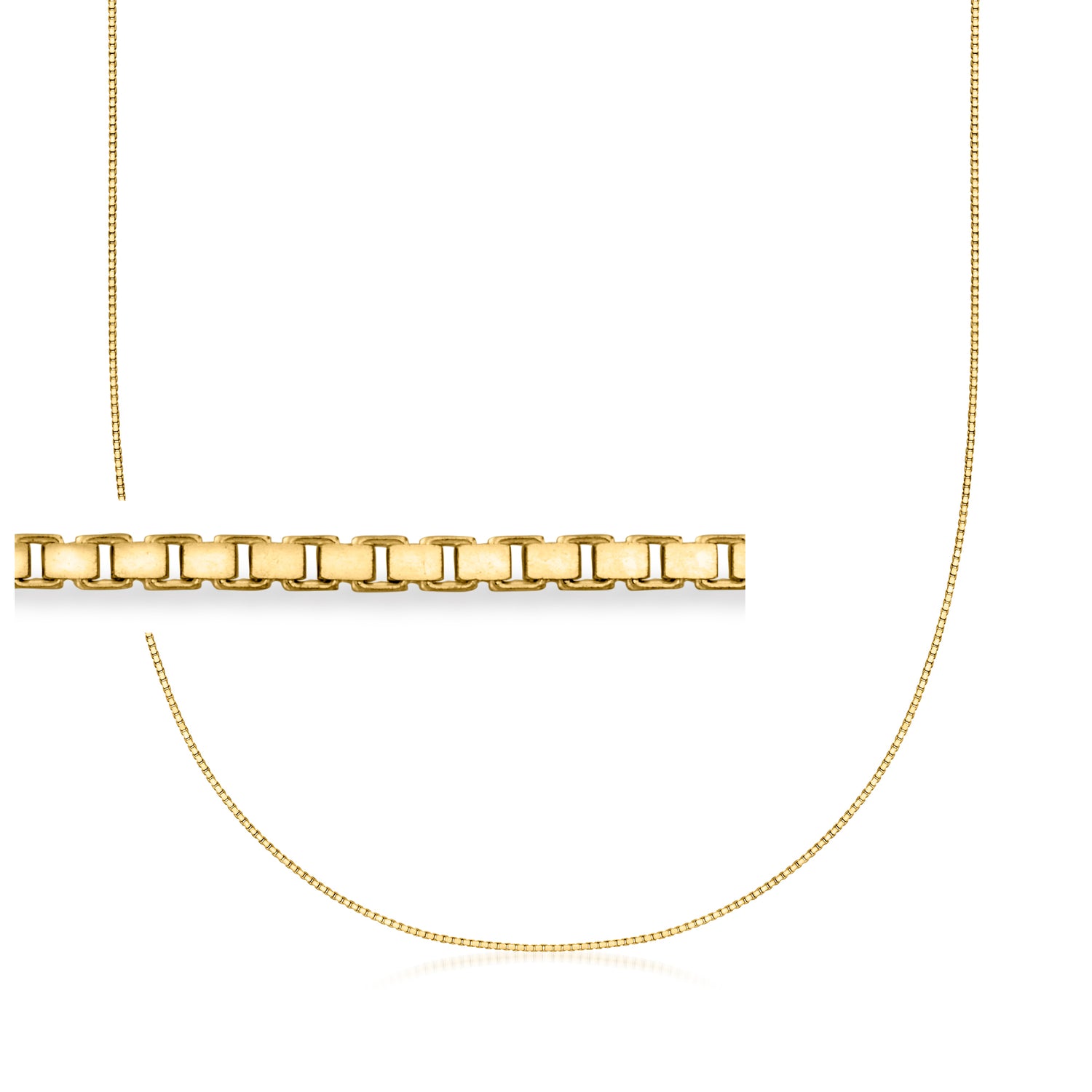 1mm 10kt Yellow Gold Box-Chain Necklace