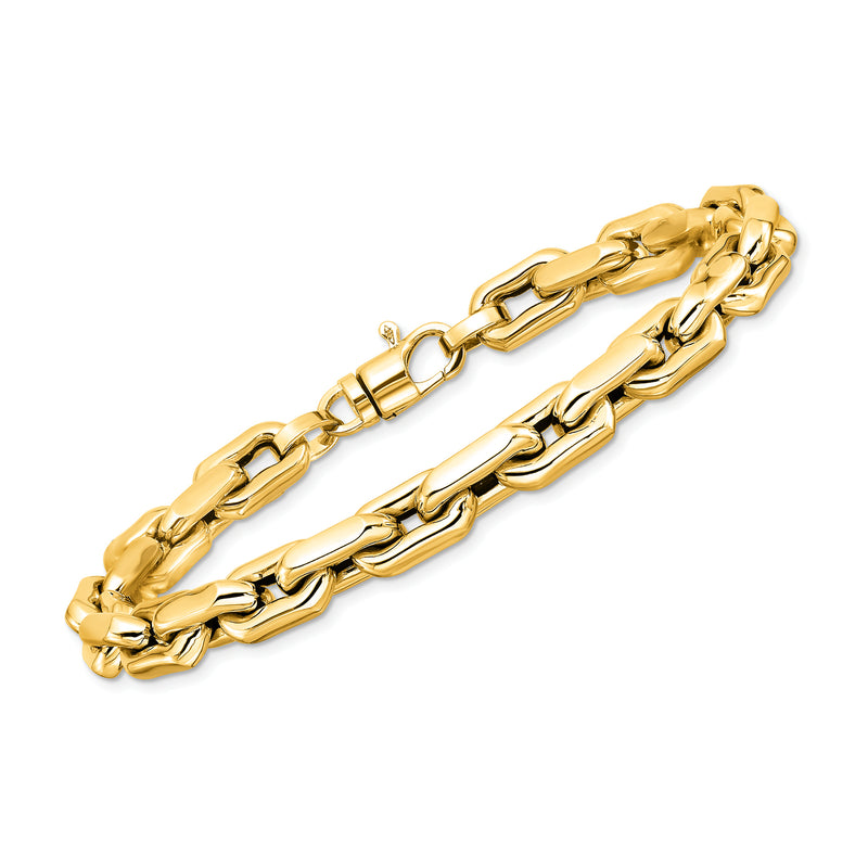14kt yellow gold cable-link chain bracelet with clasp