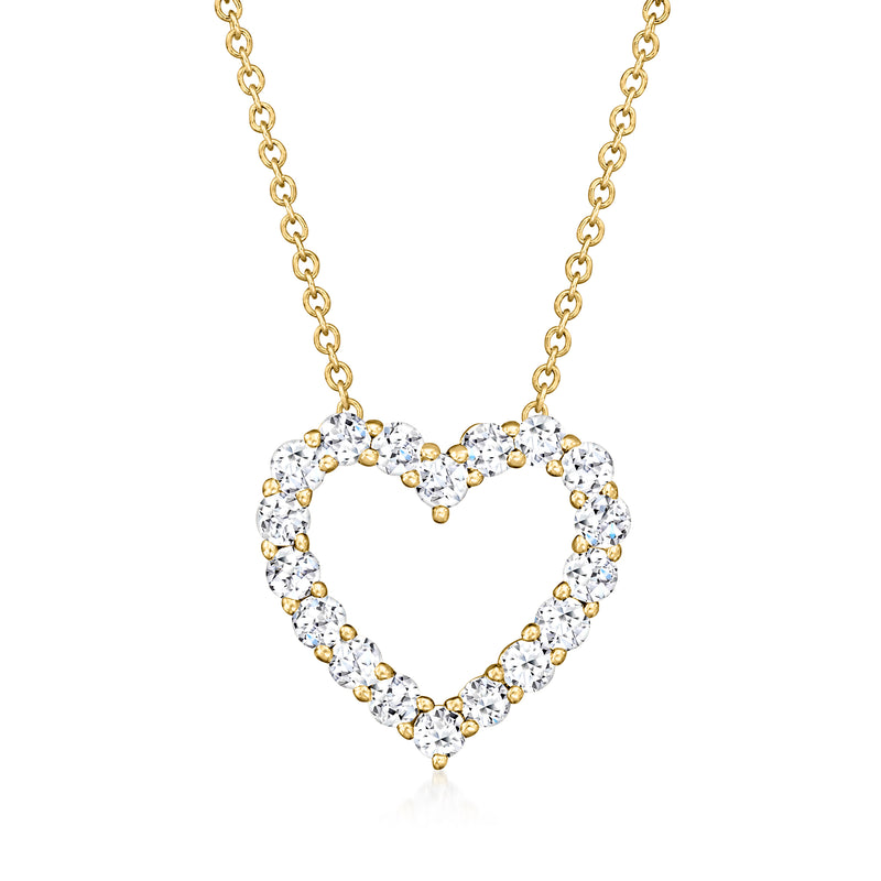 Heart pendant necklace with lab-grown diamonds in 14kt yellow gold