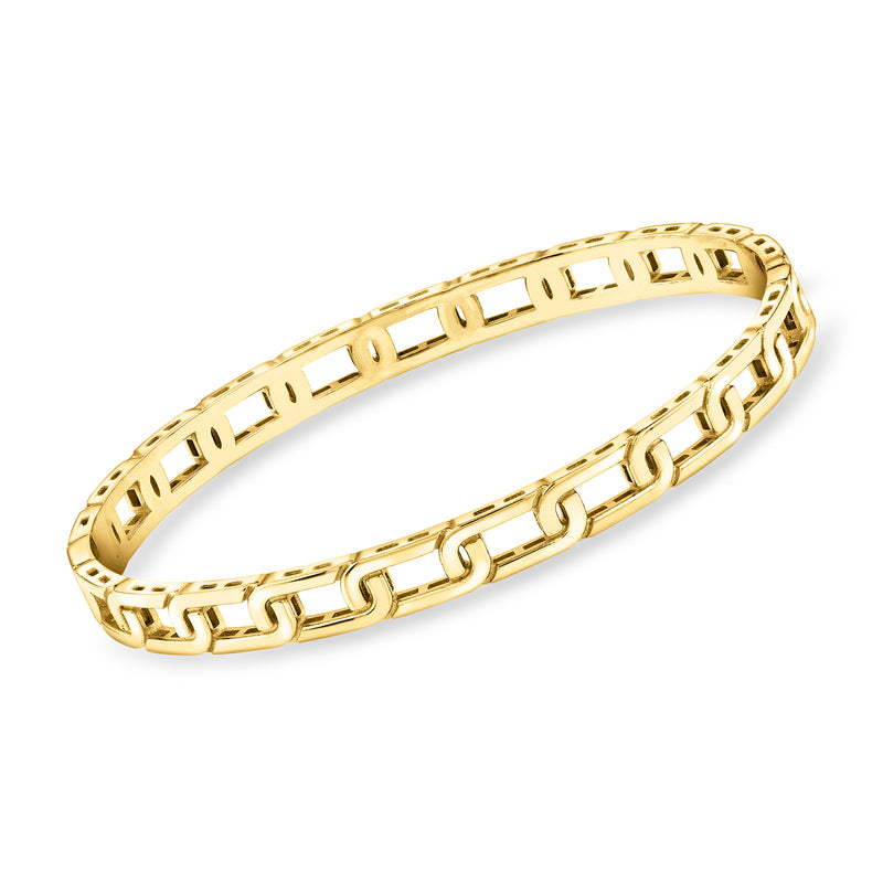14kt yellow gold interlocking-link bangle bracelet