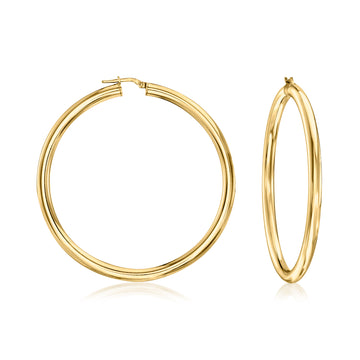 Italian 18kt Gold Over Sterling Large Hoop Earrings. 2 1/4"