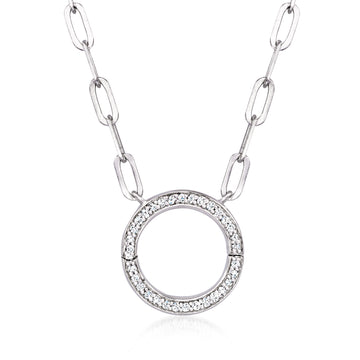 .10 ct. t.w. Diamond Charm-Compatible Circle Necklace in Sterling Silver