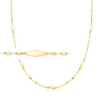 Italian 10kt Yellow Gold Kite Station Necklace