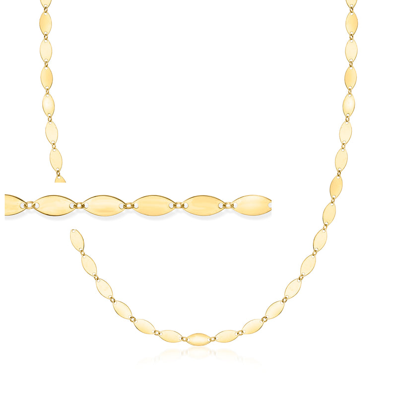 10kt yellow gold oval-link necklace with linked oval links