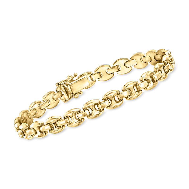 Vintage 14kt yellow gold chain link bracelet, chunky links