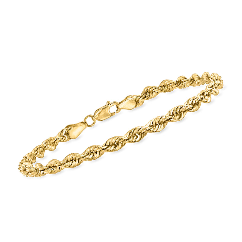Vintage 14kt yellow gold rope-chain bracelet with twisted braided links