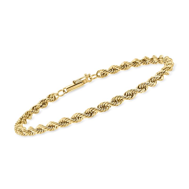 Vintage 14kt yellow gold rope-chain bracelet with clasp, twisted link design