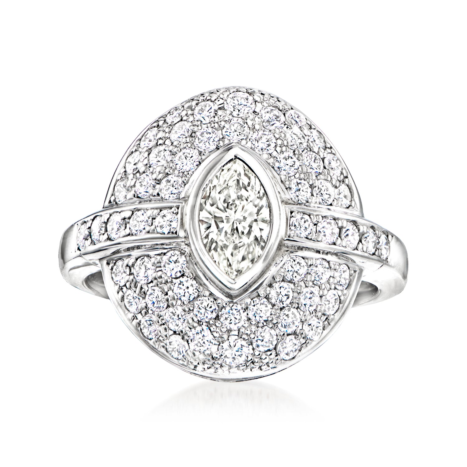 C. 1980 Vintage 1.48 ct. t.w. Diamond Ring in Platinum