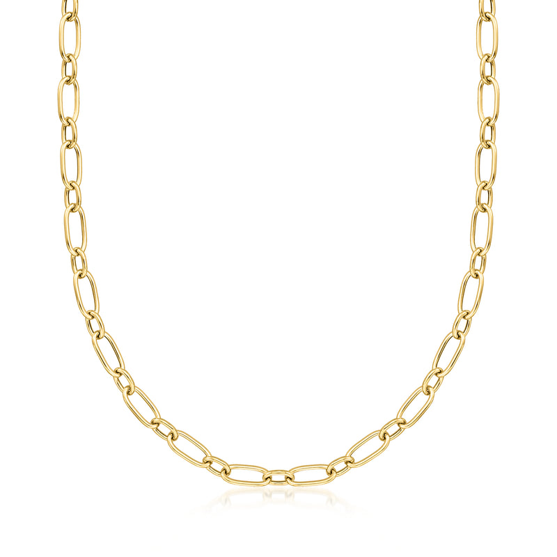 Yellow gold oval-link necklace chain
