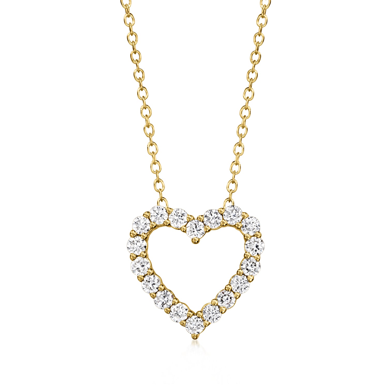 .50 ct. t.w. Lab Grown Diamond Heart Pendant Necklace in 18kt Gold Over Sterling