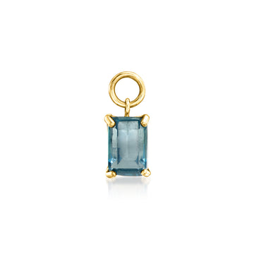 London Blue Topaz Hoop Charms in 14kt Yellow Gold