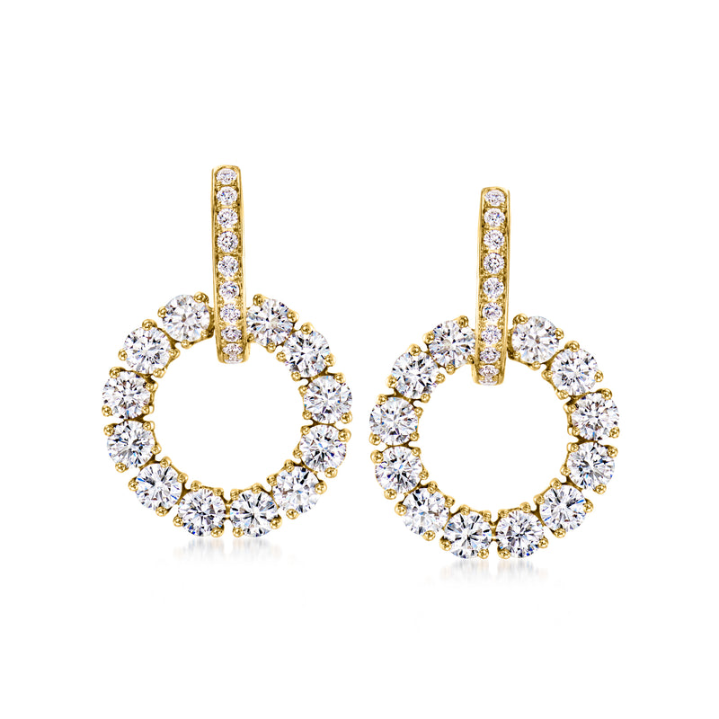Chopard diamond circle drop earrings in 18kt yellow gold