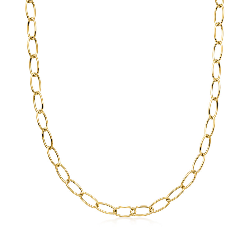 Italian 14kt Yellow Gold Oval-Link Necklace