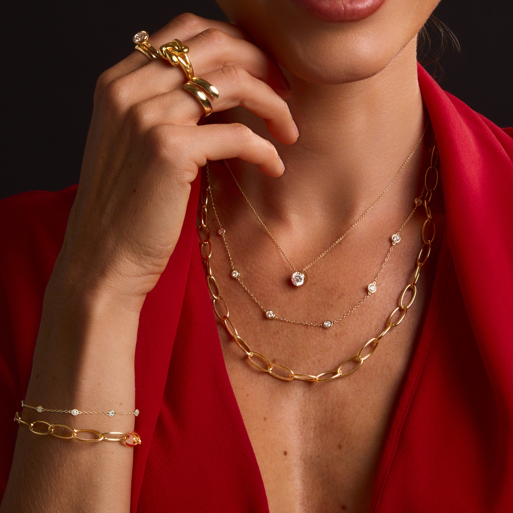 ペンダントトップ　ゴールド　14KT 14K ITALY ⭐︎ Italian 14kt Yellow Gold Oval-Link Necklace