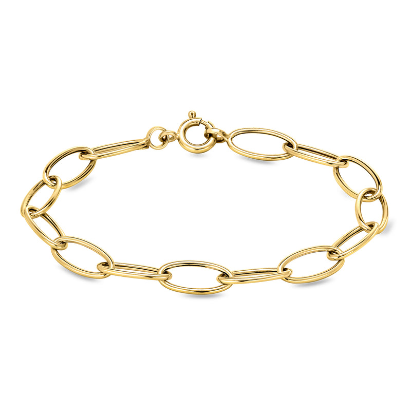 Italian 14kt Yellow Gold Oval-Link Bracelet