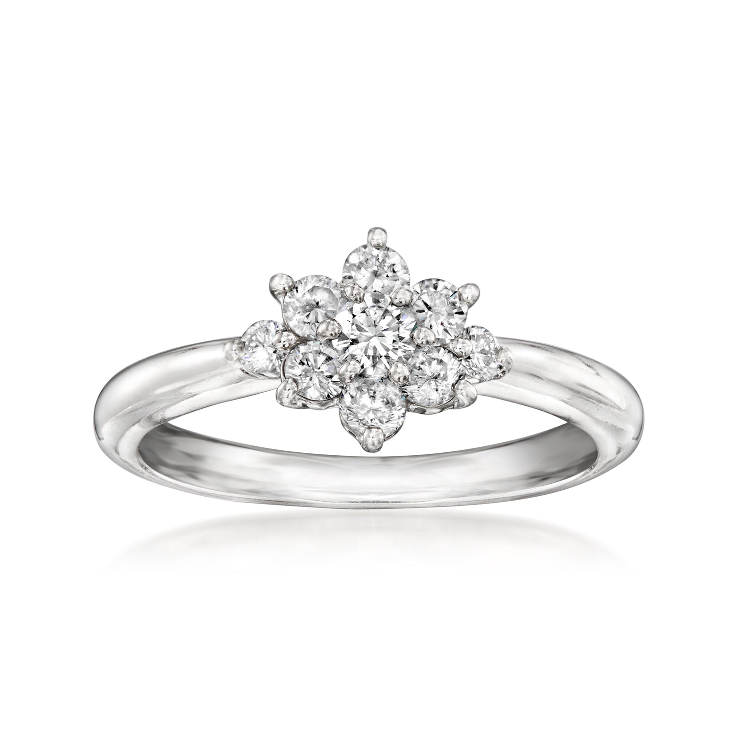 C. 1990 Vintage .50 ct. t.w. Diamond Cluster Ring in Platinum