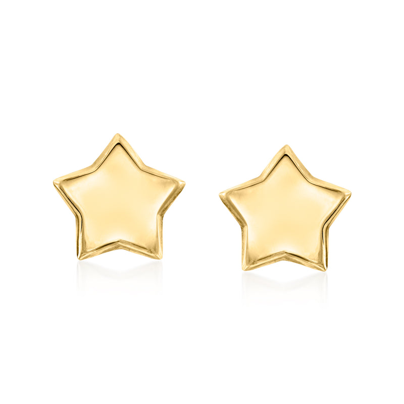 10kt yellow gold star stud earrings with post backs