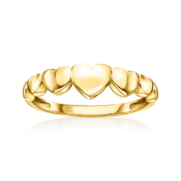 18kt Gold Over Sterling Graduated Heart Ring
