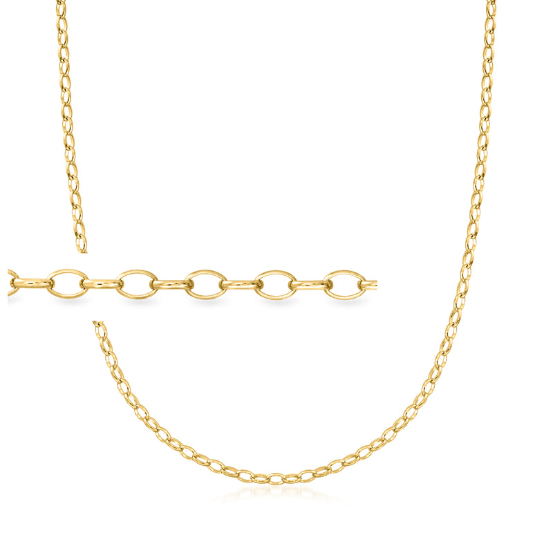 Rolo-link gold over sterling necklace with oval links and spring-ring clasp