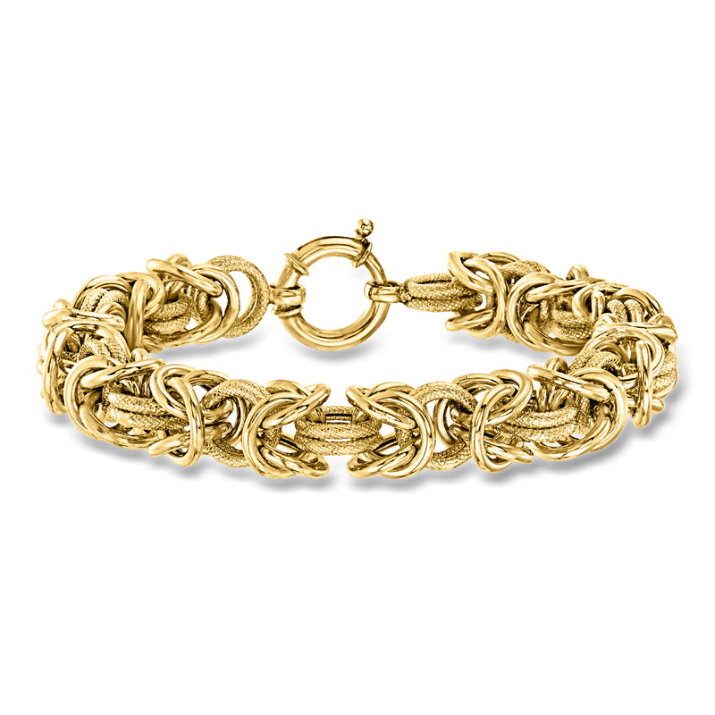 18kt gold over sterling Byzantine chain bracelet with oval clasp