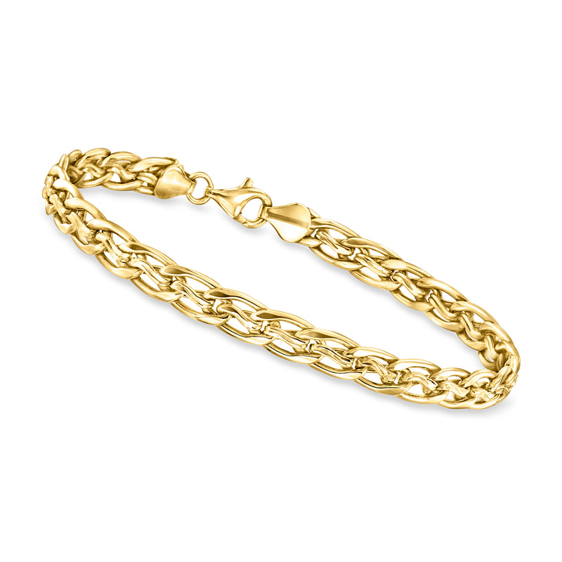 10kt yellow gold twisted oval-link bracelet with lobster clasp