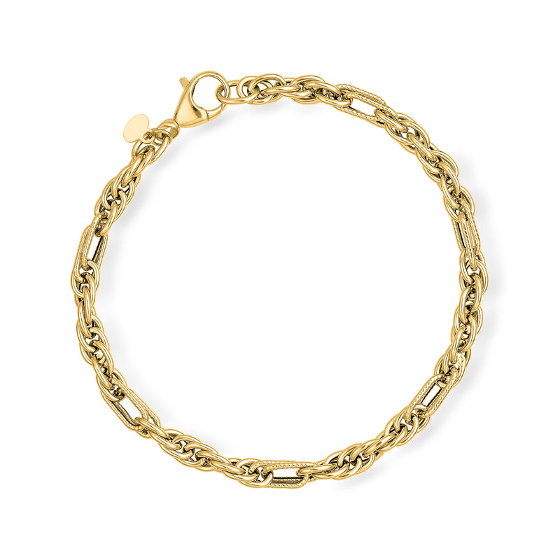 14kt yellow gold twisted-link bracelet with toggle clasp