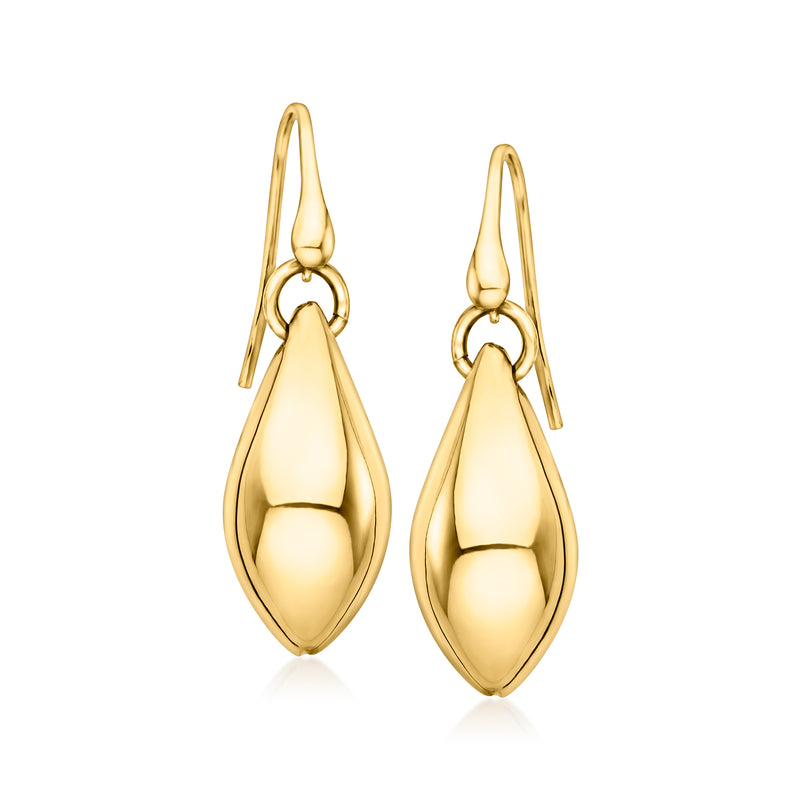 18kt gold over sterling oval domed drop earrings with earwire