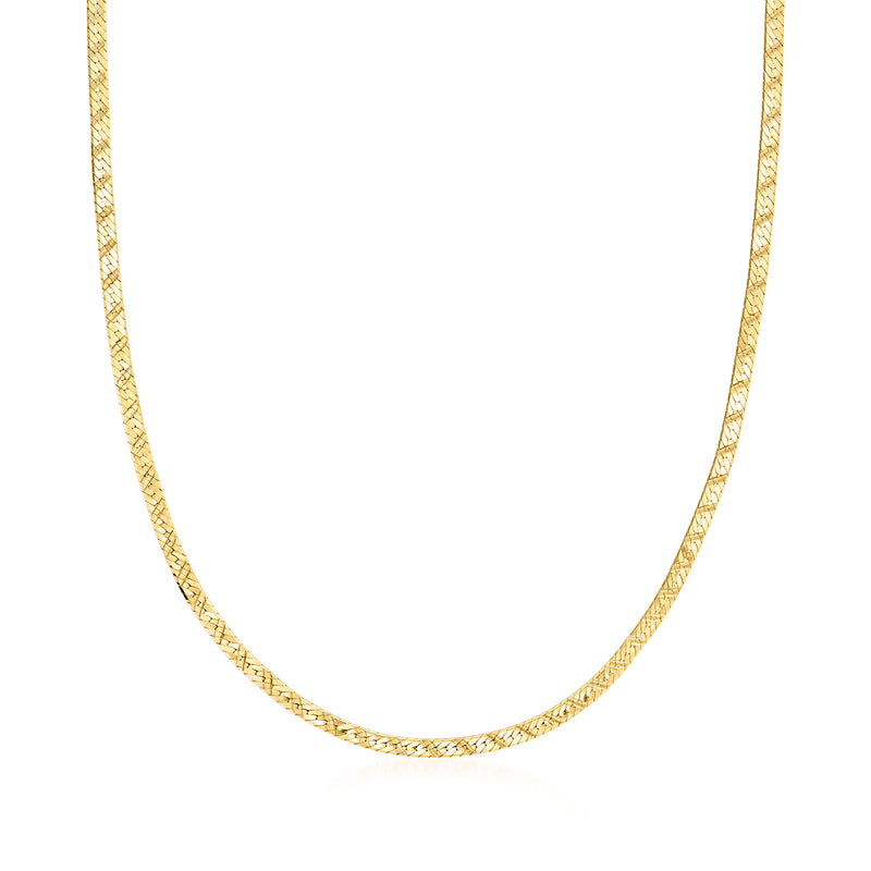 Vintage 14kt yellow gold herringbone necklace