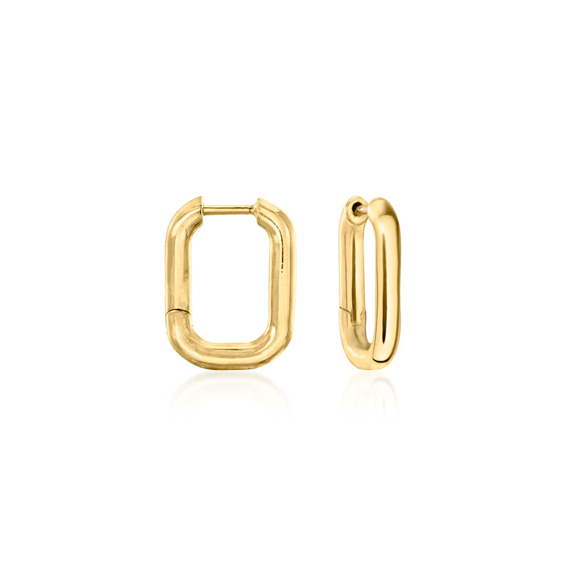 18kt gold over sterling square hoop earrings, hinged backs