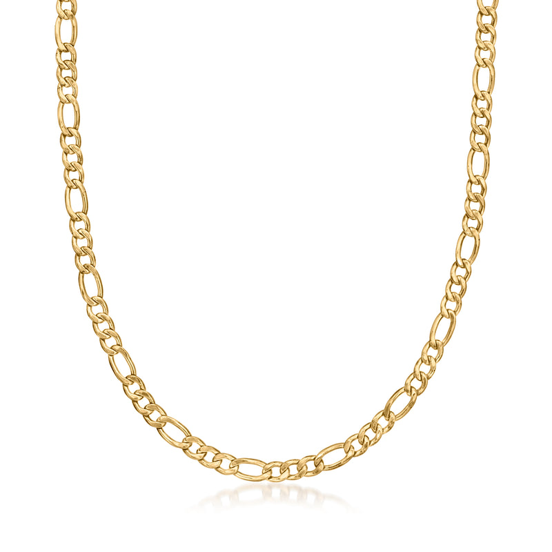 Vintage 14kt yellow gold Figaro chain necklace with oval links