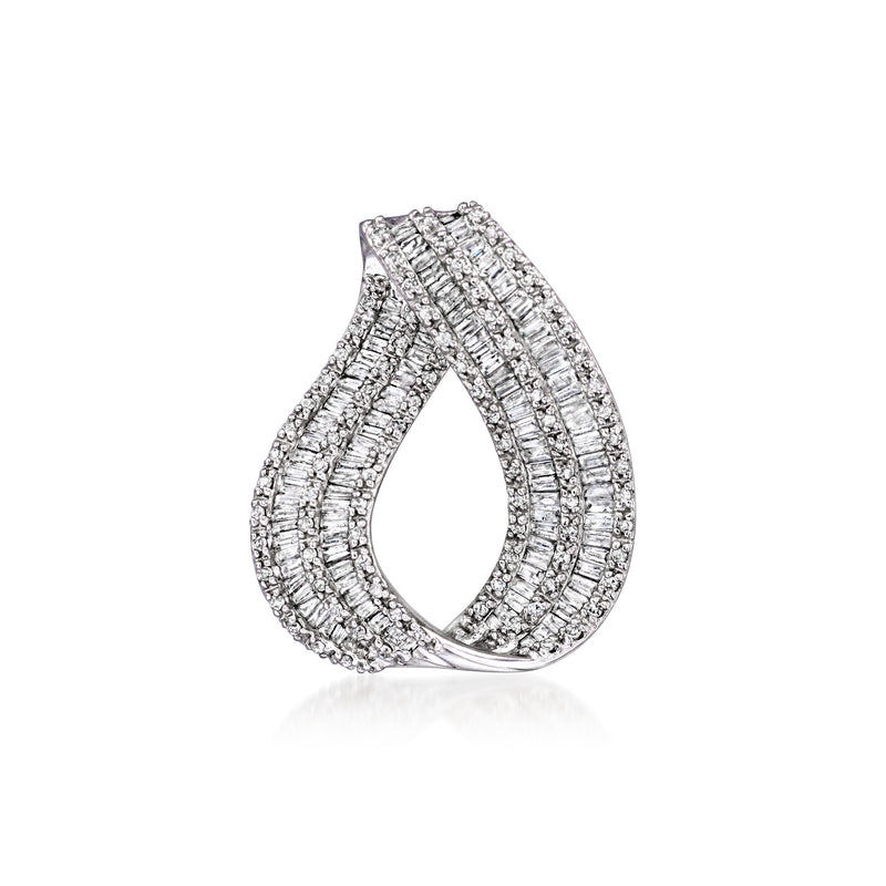 Teardrop diamond slide pendant in 14kt white gold